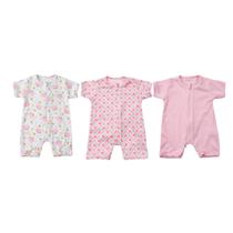Kit 3 Macacões Curtos Premium Bebê Meninas e Meninos Cor:MeninasTamanho:P Kit 3 Macacões Curtos Premium Bebê Meninas e Meninos Cor:MeninasTamanho:P