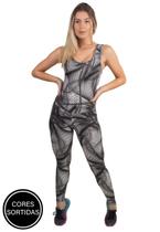 Kit 3 Macacões Fitness Longo Suplex Sem Bojo Estampado