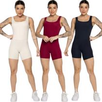 KIT 3 Macaquinho Smart Vekyo Decote Em U Roupa Para Treino Academia Moda Fitness Musculação KIT 3 Macaquinho Smart Vekyo Decote Em U Roupa Para Treino Academia Moda Fitness Musculação