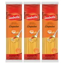 Kit 3 Macarrão Isabela Espaguete Linguine Com Ovos 500g