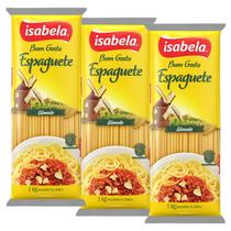 Kit 3 Macarrão Isabela Sêmola Sem Ovos Espaguete 1kg