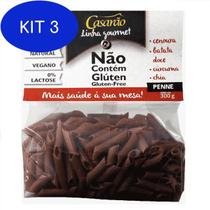 Kit 3 Macarrão Penne Cenoura, Batata Doce, Chia E Cúrcuma 300G