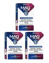 Kit 3 Mag Plus 6 Alto Teor De Magnésio 60 Cáps - Herbamed Kit 3 Mag Plus 6 Alto Teor De Magnésio 60 Cáps - Herbamed