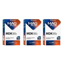 Kit 3 Mag Plus Mdk Magnésio Vit D3 E Vit K2 60 Caps Herbamed