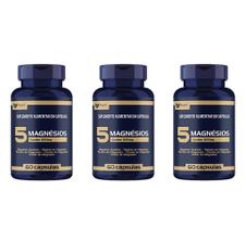 Kit 3 Magnésio 5 Fontes 60 Cápsulas Muwiz