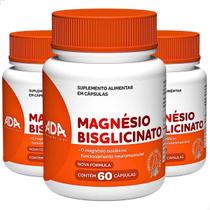 Kit 3 Magnésio Bisglicinato puro 180 Cápsulas Concentração Suplemento Alimentar Natural BemEstar Kit 3 Magnésio Bisglicinato puro 180 Cápsulas Concentração Suplemento Alimentar Natural BemEstar