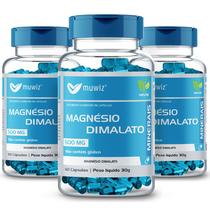 Kit 3 magnésio dimalato 60 caps de 500 mg muwiz