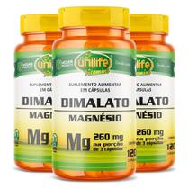Kit 3 Magnésio Dimalato Unilife 120 Cápsulas