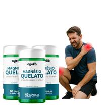 KIT 3 Magnésio Quelato 300mg Máxima Absorção 60Caps Ayeko