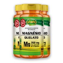 Kit 3 Magnésio Quelato Unilife 350mg 60 Cápsulas
