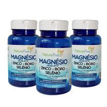 Kit 3 Magnésio Quelato Zinco + Boro + Selênio 60 Cápsulas