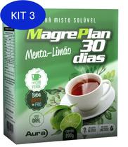 Kit 3 Magreplan Chá Solúvel 30 Dias - Limão - 200G