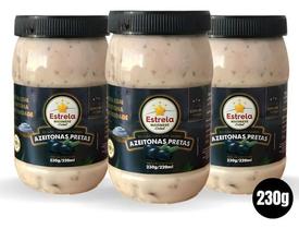 Kit 3 Maionese Estrela Edição Limitada Azeitonas Pretas 230g