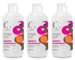 Kit 3 Make Curl Gelatina Modeladora Amavia Hidratação Hair