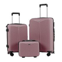 Kit 3 Mala e Frasqueira De Viagem 14 20 24 Polegadas 10Kg e 23Kg Bordo Despacho P4 Polipropileno Kit 3 Mala e Frasqueira De Viagem 14 20 24 Polegadas 10Kg e 23Kg Bordo Despacho P4 Polipropileno