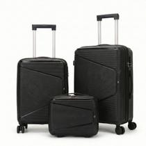 Kit 3 Mala e Frasqueira De Viagem 16" 20" 24" 10kg e 23kg Bordo Despacho P5 Polipropileno Kit 3 Mala e Frasqueira De Viagem 16" 20" 24" 10kg e 23kg Bordo Despacho P5 Polipropileno