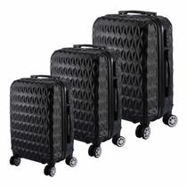 Kit 3 Malas De Viagem Bordo, Média e Grande Em Abs C/ Rodinhas 360º