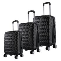 Kit 3 Malas De Viagem Bordo, Média e Grande Em Abs C/ Rodinhas 360º