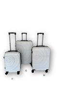 Kit 3 Malas de Viagem de Bordo ABS Tamanhos P M e G Rodas Duplas 360 Branca Speed Team