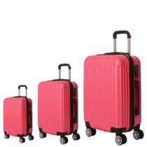 Kit 3 Malas de Viagem Grande, Média e Bordo em ABS AS52 c/ rodas 360º e puxador Kit 3 Malas de Viagem Grande, Média e Bordo em ABS AS52 c/ rodas 360º e puxador