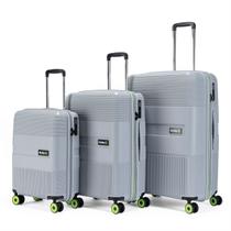 Kit 3 Malas de Viagem Hurley Verde Com Rodinhas 360 Rígida Padrão Anac Cadeado