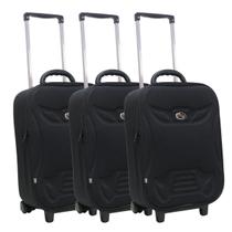 Kit 3 malas de viagem pequena de bordo forrada semi-rígida grotaferrata