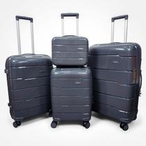 Kit 3 Malas de Viagem Premium PP LockAntifurto + Necessaire - Kit 3 Malas de Viagem Premium PP LockAntifurto + Necessaire -