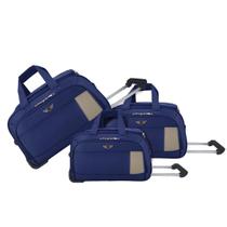 Kit 3 Malas Sacola de Viagem Londres Poliéster Santino Azul