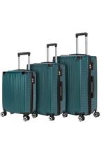 Kit 3 Malas Viagem Bordo Abs Resistente Rodinhas Verde com Senha Kit 3 Malas Viagem Bordo Abs Resistente Rodinhas Verde com Senha