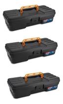 Kit 3 Maleta De Plástico Pequena 12 Combat 5060 Preta