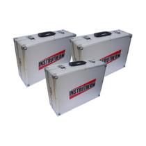 Kit 3 Maleta Transporte Alumínio Divisórias Chave Ferramentas Pesca Acessórios Manicure Ma-800 Portátil Instrutherm