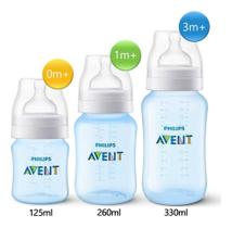 Kit 3 Mamadeira Clássica Anticólic 125/260/330ml Avent Kit 3 Mamadeira Clássica Anticólic 125/260/330ml Avent