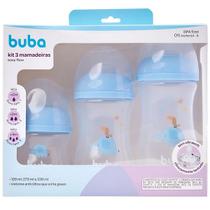 Kit 3 Mamadeira EASY FLOW Elefante Azul 120ML/270ML/330ML Anticolica Buba