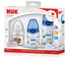 Kit 3 Mamadeira Nuk Recém Nascido 90/150/300 ml - Menino