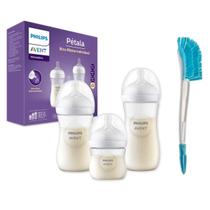 Kit 3 Mamadeiras 0-6M Philips Avent Pétala 125/260/330Ml + Escova Higiênica com Limpa Bico