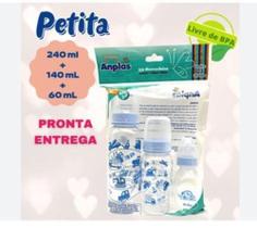 Kit 3 Mamadeiras 240 Ml 140 Ml E 60 Ml Color Azul - ANPLAS