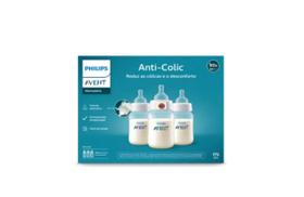 Kit 3 Mamadeiras Avent Anti Colic 260ml Transparente Kit 3 Mamadeiras Avent Anti Colic 260ml Transparente