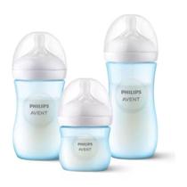Kit 3 Mamadeiras Avent Pétala 3.0 Anti-cólica 125ml, 260ml e 330ml Azul - Philips Avent