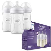kit 3 Mamadeiras Avent Pétala Anticólica 260ml 1m+ Transparente Baby Philips Avent Cor:Transparente kit 3 Mamadeiras Avent Pétala Anticólica 260ml 1m+ Transparente Baby Philips Avent Cor:Transparente