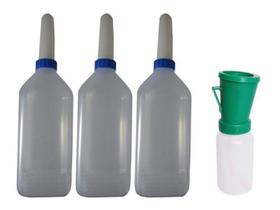 Kit 3 Mamadeiras Bezerro 2 Litros + 1 Aplicador De Iodo