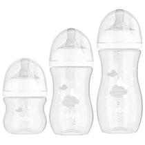 Kit 3 Mamadeiras Buba Anticólica Branco Nuvem 330ml Kit 3 Mamadeiras Buba Anticólica Branco Nuvem 330ml