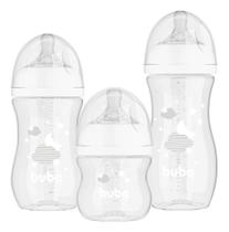 Kit 3 Mamadeiras Buba Easy Flow Anticólica 120ml 270ml 330ml branca Kit 3 Mamadeiras Buba Easy Flow Anticólica 120ml 270ml 330ml branca