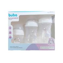 Kit 3 Mamadeiras Buba Easy Flow Nuvem 120ml 270ml 330ml Bicos 0m+ 2m+ 4m+