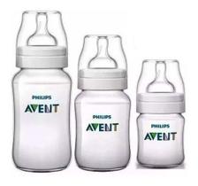 Kit 3 Mamadeiras Classic 125 260 e 330ml Anticolica Avent - Philips Avent