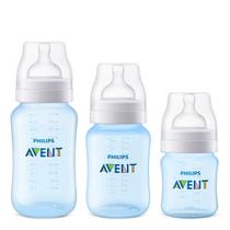 Kit 3 Mamadeiras Classic Anticólica 125/260/330ml Azul - Avent