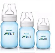 Kit 3 Mamadeiras Classic Anticolica Avent Azul