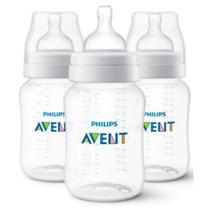 Kit 3 Mamadeiras Clássicas Anti-Colic 260ml Avent