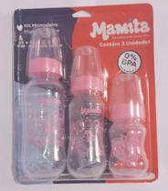Kit 3 Mamadeiras Decorada Mamita Master 80/150/240ml para menino e menina