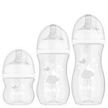Kit 3 Mamadeiras Easy Flow 120/270/330ml Tampa Anti Vazamentos Sistema Anti Cólicas Buba
