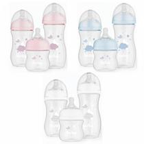 Kit 3 Mamadeiras Easy Flow Nuvem Anticólica 120, 270 E 330ML BUBA